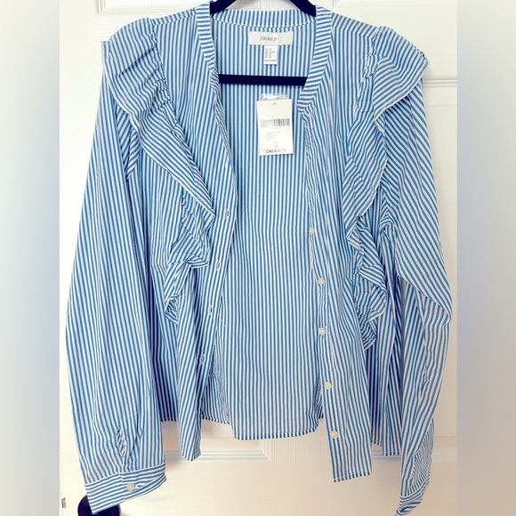 Forever 21+ Stripped Blouse - Picture 1 of 4